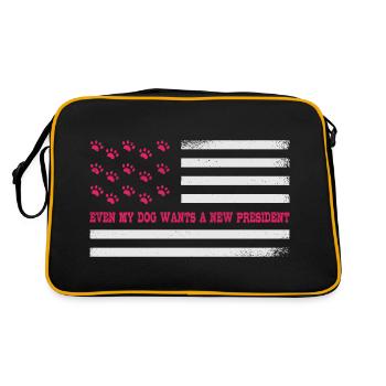 Même mon chien veut un nouveau président - Sac Retro - noir/or - Dos