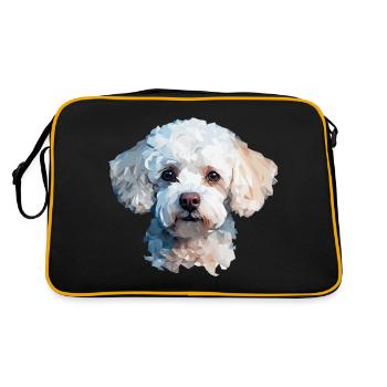 Poodle Polygon Design - Retro Bag - black/gold - Back