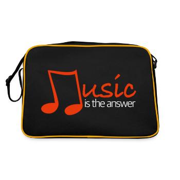 Music is the answer | Concert, Festival, Band - Retro Bag - black/gold - Back