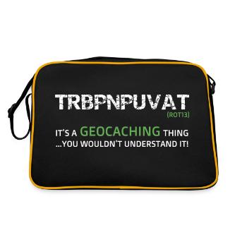 Funny Geocaching made in code Rot 13 - Retro Bag - black/gold - Back