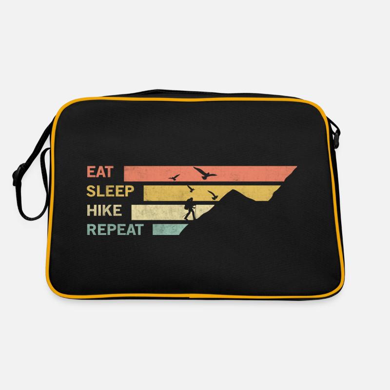 EAT SLEEP HIKE REPEAT - Retro Bag - black/gold