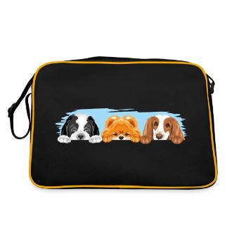 Hunde sind die besten Freunde - Retro Tasche - Schwarz/Gold - Hinten