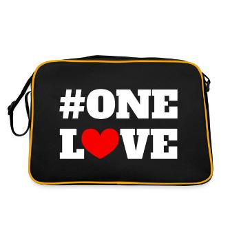 One Love - Retro Tasche - Schwarz/Gold - Hinten