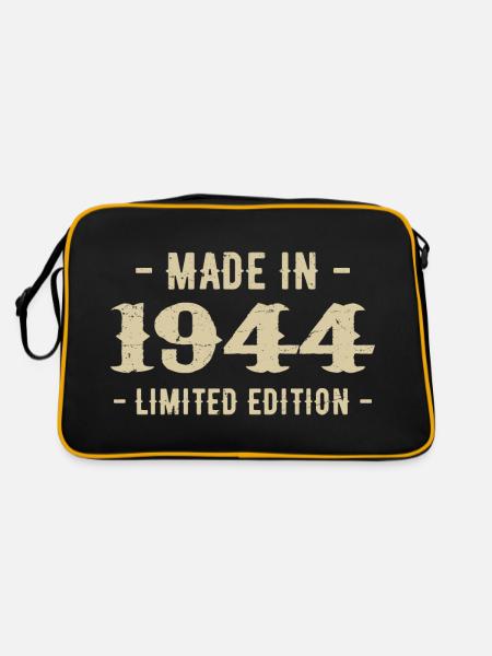 Vintage 1944 Limitierte Auflage Geschenk 1944 - Retro Tasche - Schwarz/Gold - Hinten