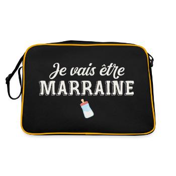 Je vais être marraine / future marraine - Sac Retro - noir/or - Dos