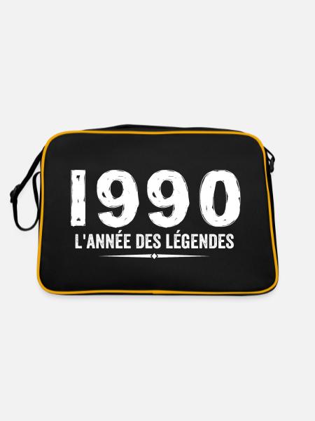 1990 Jahr der Legenden - 1990 Jubiläumsgeschenk - Retro Tasche - Schwarz/Gold - Hinten