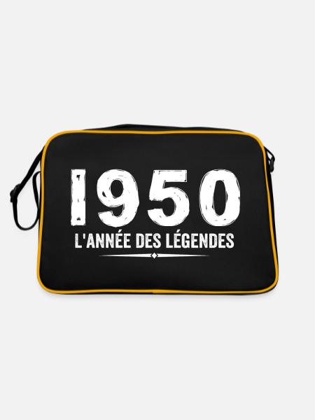 1950 année des legéndes - Cadeau Anniversaire 1950 - Sac Retro - noir/or - Dos