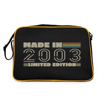 Jahrgang 2003 2003 Jahrgang 2003 Geburtstagsgeschenk - Retro Tasche - Schwarz/Gold - Hinten