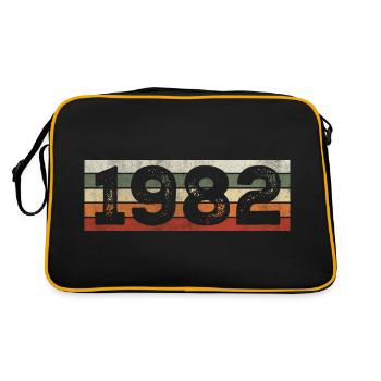 Jahrgang 1982 Retro 1982 Geburtstagsgeschenk - Retro Tasche - Schwarz/Gold - Hinten