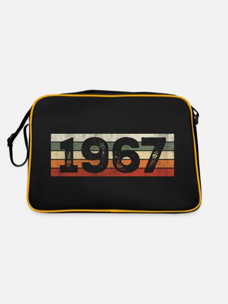 Jahrgang 1967 Retro 1967 Geburtstagsgeschenk - Retro Tasche - Schwarz/Gold - Hinten