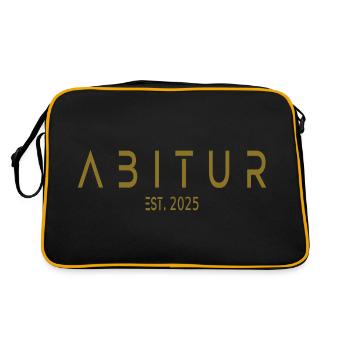 Abitur Est. 2025 - Retro Tasche - Schwarz/Gold - Hinten