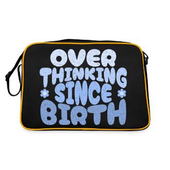 Overthinking since birth in blau - Retro Tasche - Schwarz/Gold - Hinten