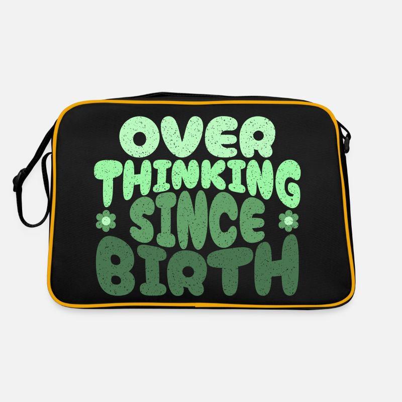 Overthinking since birth in green Retro Tasche