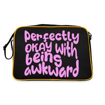 perfectly okay with being awkward, hier in pink - Retro Bag - black/gold - Back