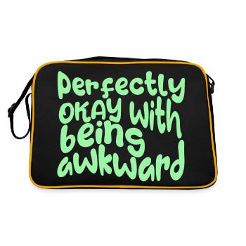 perfectly okay with being awkward, here in green - Retro Bag - black/gold - Back
