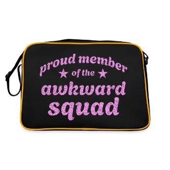 Proud member of the awkward squad in pink - Retro Bag - black/gold - Back