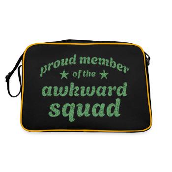 Proud member of the awkward squad in green - Retro Bag - black/gold - Back