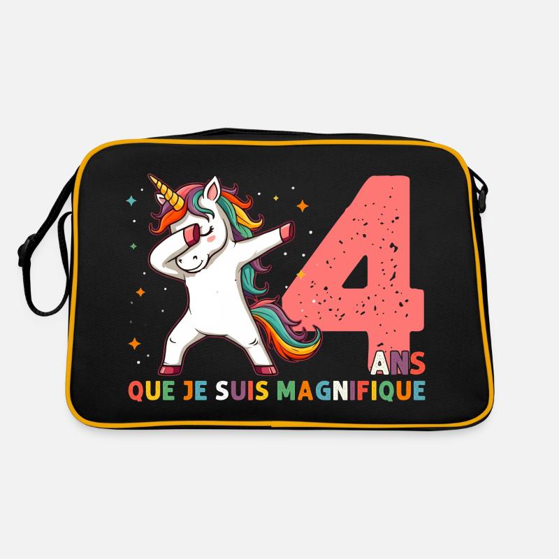 Licorne Dab Cadeau 4 Ème Anniversaire 4 Ans Sac Retro