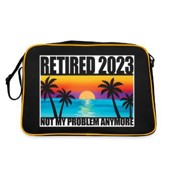 Ruhestand 2023 Ruhestand Geschenk für Männer & Frauen Lustig - Retro Tasche - Schwarz/Gold - Hinten
