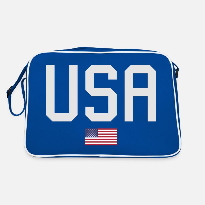 ÉQUIPE Bannière du drapeau américain des États-Unis en cours d’écriture Sac Retro