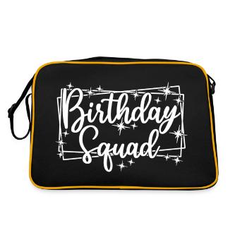 Birthday Squad Matching Gruppe Geburtstagsfeier Geschenk - Retro Tasche - Schwarz/Gold - Hinten