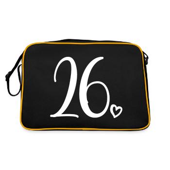 Cute Number 26, 26 Years Old, 26th Birthday Gift - Retro Bag - black/gold - Back