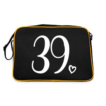 Numéro mignon 39, 39 ans, 39e cadeau d'anniversaire - Sac Retro - noir/or - Dos