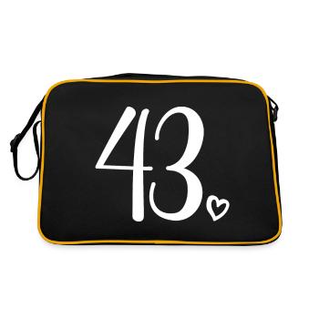 Cute Number 43, 43 Years Old, 43rd Birthday Gift - Retro Bag - black/gold - Back
