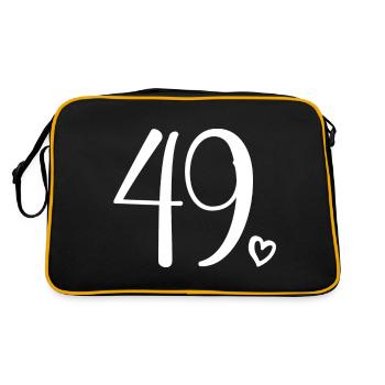 Cute Number 49, 49 Years Old, 49th Birthday Gift - Retro Bag - black/gold - Back