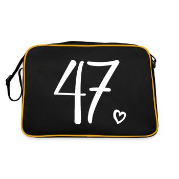 Cute Number 47, 47 Years Old, 47th Birthday Gift - Retro Bag - black/gold - Back
