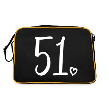 Cute Number 51, 51 Years Old, 51st Birthday Gift - Retro Bag - black/gold - Back