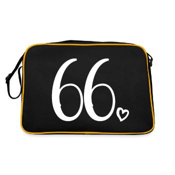 Cute Number 66, 66 Years Old, 66th Birthday Gift - Retro Bag - black/gold - Back