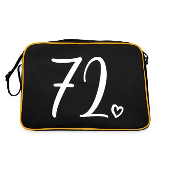 Mignon numéro 72, 72 ans, cadeau de 72e anniversaire - Sac Retro - noir/or - Dos