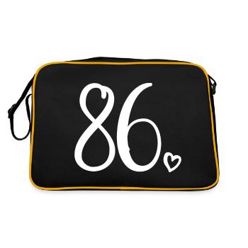 Cute Number 86, 86 Years Old, 86th Birthday Gift - Retro Bag - black/gold - Back
