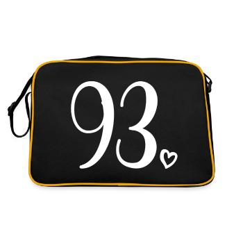 Mignon numéro 93, 93 ans, cadeau de 93e anniversaire - Sac Retro - noir/or - Dos