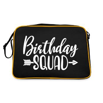 Birthday Squad Matching Gruppe Geburtstagsfeier Geschenk - Retro Tasche - Schwarz/Gold - Hinten