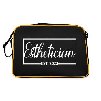 Esthéticienne Est. Cadeau d'esthéticienne diplômée 2023 - Sac Retro - noir/or - Dos