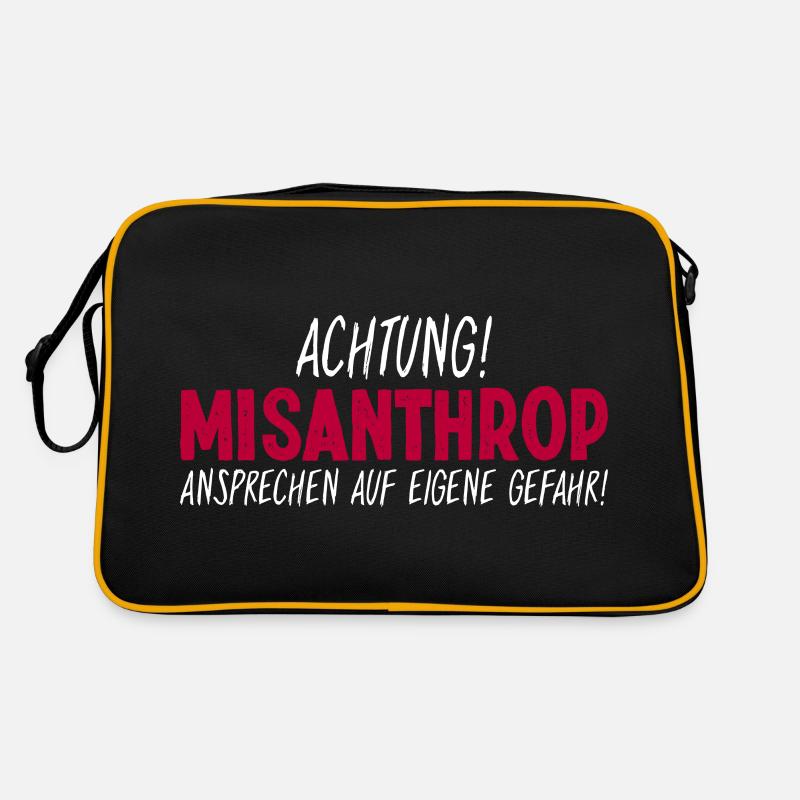Achtung Misanthrop Ansprechen Auf Eigene Gefahr Retro Tasche