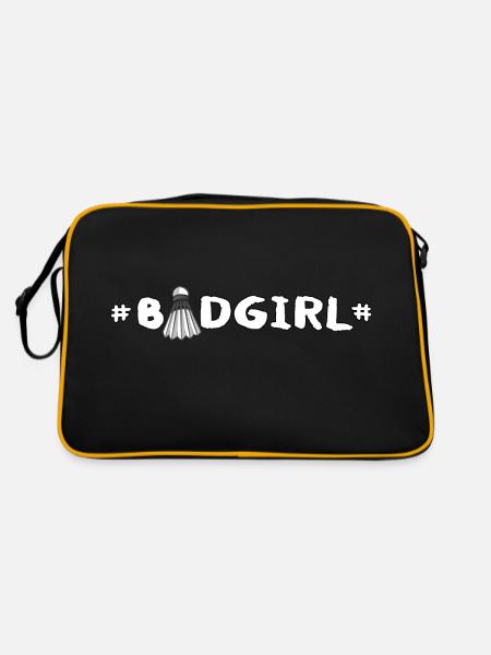 badminton badminton player badminton player badminton badgirl - Retro Bag - black/gold - Back