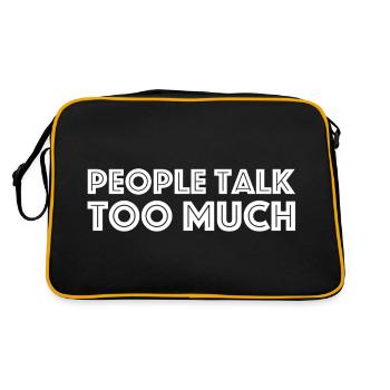 People talk too much | funny sayings - Retro Bag - black/gold - Back