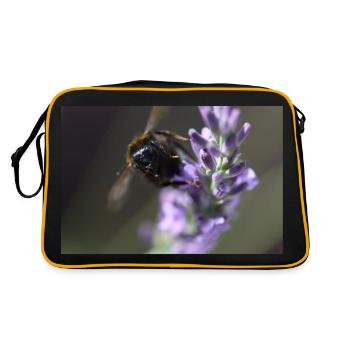 Abeille lavande Fleur de lavande - Sac Retro - noir/or - Dos