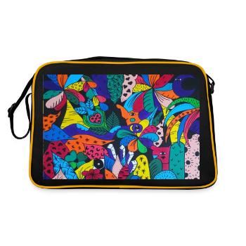 Eléphant ésotérique Pop Art - Sac Retro - noir/or - Dos