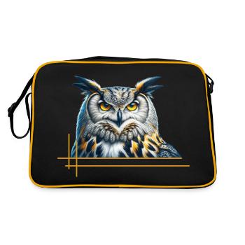 Impressionnant hibou grand-duc - Sac Retro - noir/or - Dos