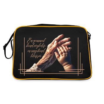 Une vieille main guide, une jeune main fait confiance - Sac Retro - noir/or - Dos