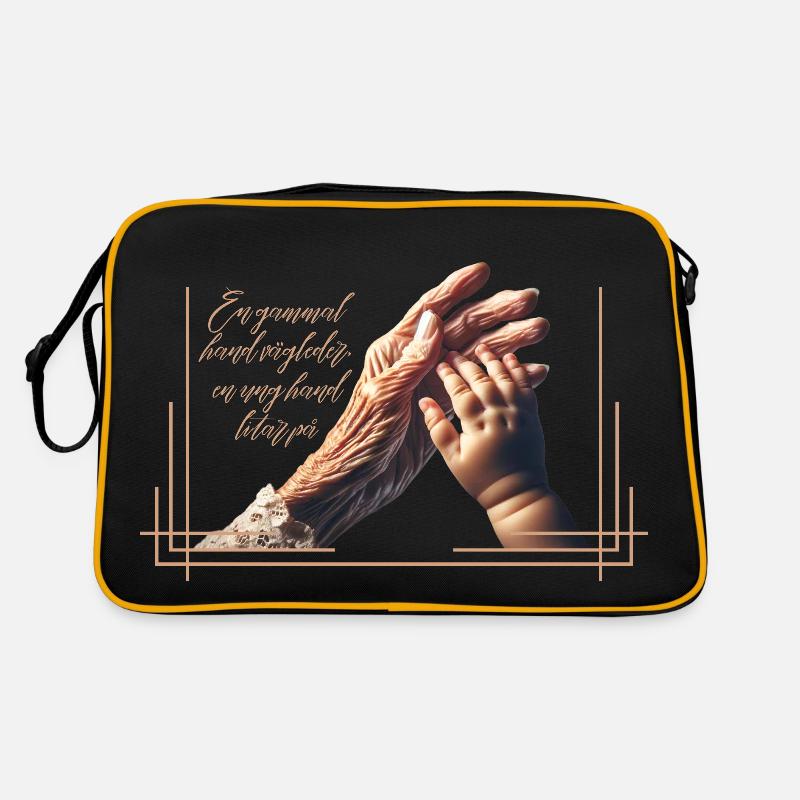 Ein alter Hase führt, ein junger Mann vertraut Retro Tasche