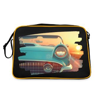 Classique turquoise au coucher du soleil - Sac Retro - noir/or - Dos