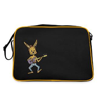 Basse, jouer, lapin - Sac Retro - noir/or - Dos