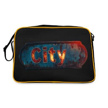 City rusty city sign with vintage feel - Retro Bag - black/gold - Back