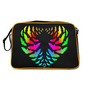 Foule de chauves-souris en forme de cœur - Sac Retro - noir/or - Dos