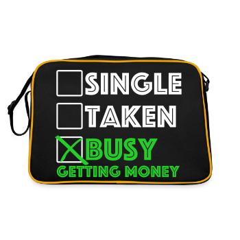 Busy getting money | Single, taken - Retro Bag - black/gold - Back